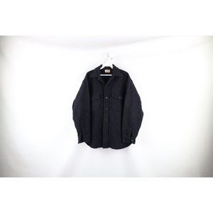 Vintage 50s Five Brother Mens Medium Distressed Wool CPO Button Shirt Jacket USA